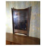 Mid-Century Modern Dresser with Louvered Drawers & Mirror