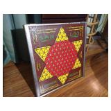 Vintage Checkers/Chinese Checkers Board with Marbles