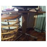 TV With Rolling Table, Shelf, Shoe Racks, & Cell Phones