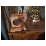 Mid-Century Modern Nightstand with Louvered Drawer & Contents