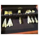 Box of Gold-Toned Stainless Steel Flatware