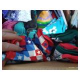 Box of Giveaway Items, Socks, Shirts