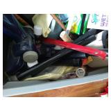 Tote of Cleaning Tools & Canes