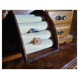Wooden Jewelry Box & Contents