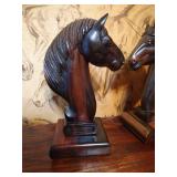 Wooden Horse Head Bookends & Wall Decor