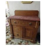 Antique Wooden Wash Stand & Dresser Scarf