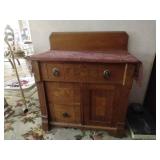 Antique Wooden Wash Stand & Dresser Scarf