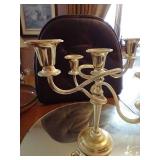 Round Mirror & Very Heavy Candelabra