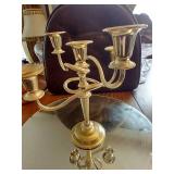 Round Mirror & Very Heavy Candelabra