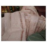 Pink Damask Tablecloth with Matching Cloth Napkins & (12) Napkin Rings