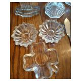 Basket of Misc. Candleholders, Ash Trays, Etc.