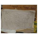 Ephemera Lot - Old Maps, Music, Postcards, Etc.