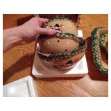 Country Snowman Stoneware Serving Set
