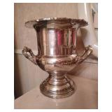 Silver-Plated Ice Bucket, (8) Matching Goblets, & (1) Unmatched Goblet