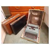 (2) Vintage Samsonite Briefcases & Vintage Olivetti Typewriter with Case