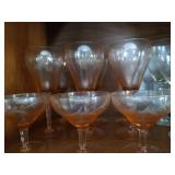 Vintage Etched Pink Stemware & Misc. Stemware