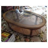 Oval Glass-Topped Coffee Table