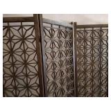 Vintage Mid-Century Asian 6-Paneled Wooden Room Divider