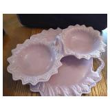 Mauve Serving Pieces & Glass Ashtrays