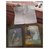 (2) Vintage Pictures & Vintage Masonic Initiation Apron