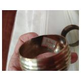 Glass Candlesticks, Cloth Napkins, & (silver-plated?) Napkin Rings