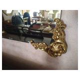 Very Large Gold-Toned Decorative Wall Mirror