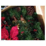 (4) Boxes of Nice Evergreen Garland with Cones, Berries, Bows, Etc.