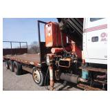 1995 Ford L9000 Flatbed With Mounted Fassi F330 Knuckle Boom Crane