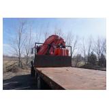 1995 Ford L9000 Flatbed With Mounted Fassi F330 Knuckle Boom Crane