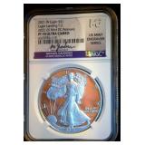 Gaudioso Hand Signed, Mint Engraver Series, 2021-W T2 PF70 Ultra Cam Silver Eagle, NGC Top Pop 1 of 200