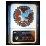 Gaudioso Hand Signed, Mint Engraver Series, 2021-W T2 PF70 Ultra Cam Silver Eagle, NGC Top Pop 1 of 200