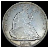 1870-S Seated Liberty Half Dollar, Fine, Details