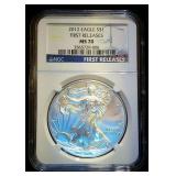 2012 NGC MS70 Silver Eagle, First Releases