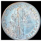 Uncirculated 1939-D Mercury Dime, Full Separated Bands, Full Mint Luster