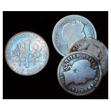 Uncirculated 1959-D Roosevelt Dime + (3) Barber Dimes