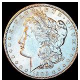 Uncirculated 1900-O Morgan Silver Dollar, Reverse Die Break, Muted Luster