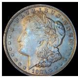 AU+ 1921 Morgan Silver Dollar, Original Surfaces, Pretty Coin