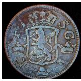 1746 Sweden 2 Ore, Thick Heavy Coin with Oblique Milled Edge, 280 Years Old, KM# 437