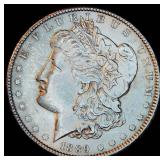 AU/AU+ 1889-P Morgan Silver Dollar, Original Surfaces w/Partial Luster