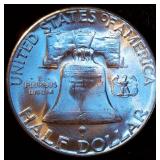 Uncirculated Key Date 1955 Franklin Half Dollar, Full Mint Luster