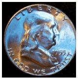 Uncirculated Key Date 1955 Franklin Half Dollar, Full Mint Luster
