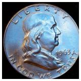 Uncirculated 1963-D Franklin Half Dollar, Near Full Luster