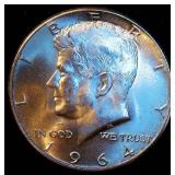 Uncirculated 1964 Kennedy Half Dollar, Full Mint Luster