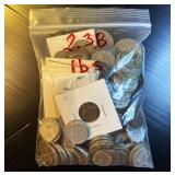 2.38 lbs Mix International Coinage, Wide Variety of Nationalities/Mintages w/Few Duplicates, Most 50+ Years Old