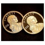 (2) Proof Sacajawea Dollars, Better Dates, 2014-S "Hospitality" & 2016-S "Code Talkers"