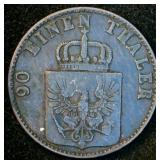 1856-A Kingdom of Prussia 4 Pfenninge, Nice Authentic Condition, 170 years old, Tougher Find, KM#454