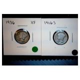 (2) Mercury Dimes 1916-S & 1936-P