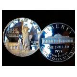 (2) Proof Silver Commemorative Dollars