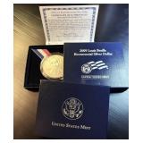 2009 Louis Braille Bicentennial Silver Dollar, Lower Mintage BU, Complete OGP & COA, All Excellent Cond