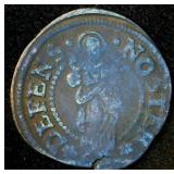 1620-1621 Republic of Venice 12 Bagattini/1 Soldo, Early Modern Venetian Hammered Piece, Over 400 Years Old